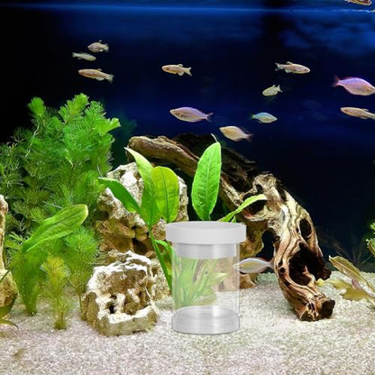 Floating Fish Incubator Breeding Isolation Box with Egg Isolation Net, Small White Aquarium Hatchery Divider for Guppy Fry Hatching and Fish Tank Nursery