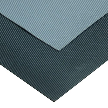 Rubber-Cal Fine-Ribbed Thermoplastic Flooring - 3.5mm x 36" x 5ft - Black - size: 60"L x 36"W x 0.1"Th
