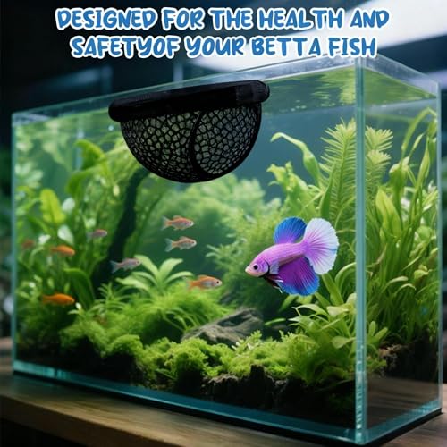 Three-Piece Betta Fish Feeder, Betta Fish Toy, and Shrimp nest Aquarium Floating Hiding Place 3D Printed Material 2.7 x 1.5 inches, Suitable for Small Fish