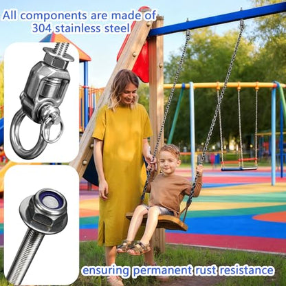 2-Pack Heavy Duty Swing Hangers with Bearings- 304 Stainless Steel Swing set Brackets, 1500LB Capacity for Porch Swings, Hanging Chairs, Punching Bags, Gym Equipment - style: 2 Pack