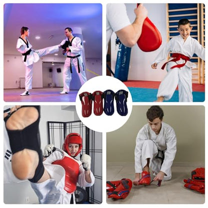 Taekwondo Foot Protector Karate Guard Martial Art Foam Shoes with Adjustable Strap for Sparring