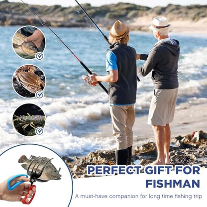 3 Claw Fish Gripper, Metal Fishing Pliers Gripper, Non-Slip Fish Grabber Tool, Multifunctional Fish Grips Clamp for Catch and Release, Lightweight Fishing Accessories - color: 3 Claw