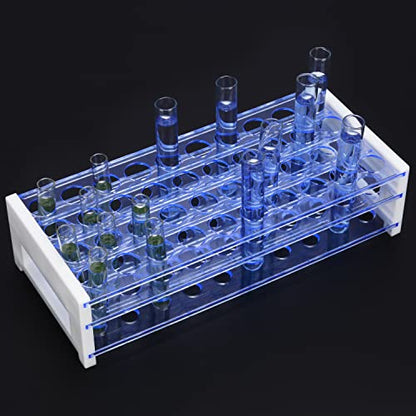 stonylab Test Tube Rack, 3-Tier Detachable Blue Plastic Holder Stand Rack, for Laboratory Scientific Experiments, 45/64 inch 40-Place - size: 45/64 inch