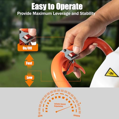 Dyrabrest 71CC Petrol Earth Auger Post Hole Digger Auger with 3 Drills （Ground Drill 4"/ 6"/ 8" Bits ）+ Extension Bar 12"