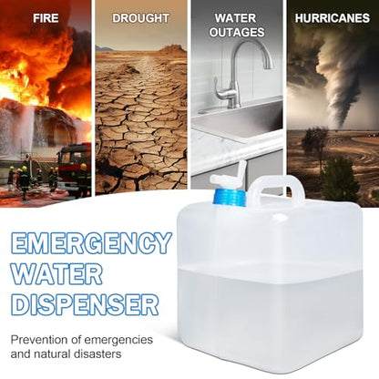 2 Pcs 2.6Gallons Water Storage Cube, BPA-Free Collapsible Water Container with Spigot, Leak-Proof Food-Safe Portable Water Jug for Camping, Hiking, Backpacking & Emergency Survival Kits - size: 2.6Gal