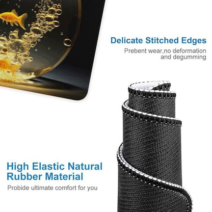 Mousepad Fish in Fish Tank MouseMats with Non-Slip Base MousePads for Man Woman Computer Desktop Protection Mat Desk Mat with Stitched Edges - size: 9.8"x11.8"