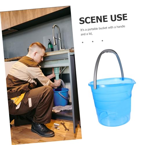 Portable Plastic Water Bucket with Handle Transparent Wash Bucket for Home and Dormitory Use for Storing Water and Cleaning Products