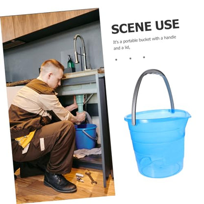 Portable Plastic Water Bucket with Handle Transparent Wash Bucket for Home and Dormitory Use for Storing Water and Cleaning Products