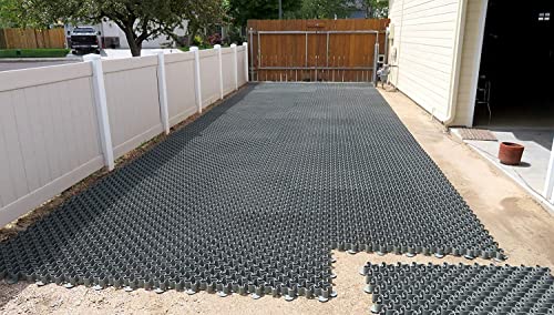 Vodaland Permeable Pavers - EasyPave Grass & Gravel Driveway Grid - Load Class A-D, 100% Recycled Plastic Pavers, 2" Depth, 35 Sq Ft/ 14 Units, Gray