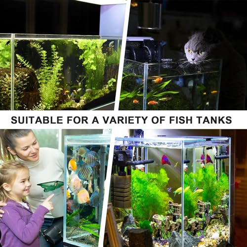 2 Pack 7-Hole Aquarium Plant Holder with Long Hook - Hanging Aquatic Plant Pot for Fish Tank, Versatile Plant Holder - Ideal for Aquascape Decorations on Top of Tank (Transparent)