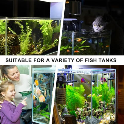 2 Pack 7-Hole Aquarium Plant Holder with Long Hook - Hanging Aquatic Plant Pot for Fish Tank, Versatile Plant Holder - Ideal for Aquascape Decorations on Top of Tank (Transparent)