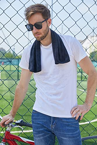 HOPESHINE Gyms Towels for Men & Women Microfiber Exercise Fitness Home Absorbent Sweat Yoga Towels Sports Towels Soft Fast Drying 16inch x32inch 3-Pack - color: Black 3-pack