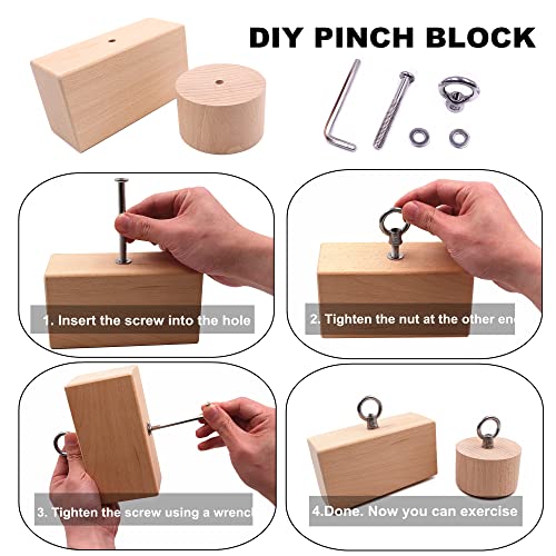 Wooden Pinch Block Grip Workout Climbing Power Grip Forearm Finger Exerciser Strength Training Strengthener Equipment - color: set (as the picture shows)