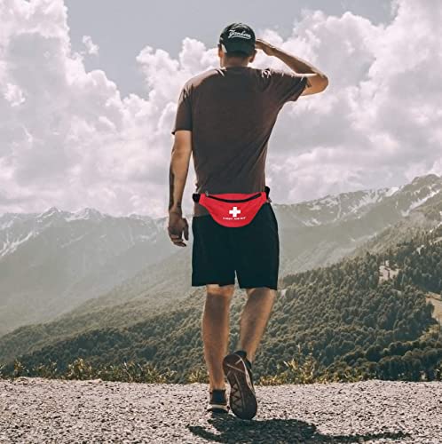 First Aid Empty Kit,Compact and Lightweight Waterproof First Aid Bag Empty with Zippered for Emergency at Home, Office, Car, Outdoors, Boat, Camping, Hiking(Bag Only) (2 Pack Fanny Pack) - size: 11 x 5.5 x 3.5 inch