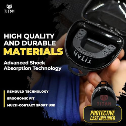 Mouth Guard Boxing, Dual-Layer Boil & Bite Mouthguard, Adult | Premium Dual-Layer | Case Included | Adult & Youth Custom-Fit Mouthpiece | Football, MMA, Hockey, Lacrosse, BJJ, Basketball - color: Red, size: Adult Age 11+