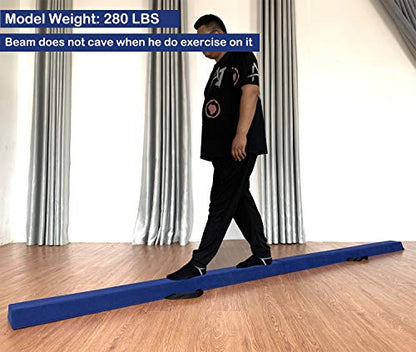 Marfula 6 FT / 8 FT / 9 FT Folding Gymnastics Beam Foam Balance Floor Beam - color: Blue, size: 9 Ft