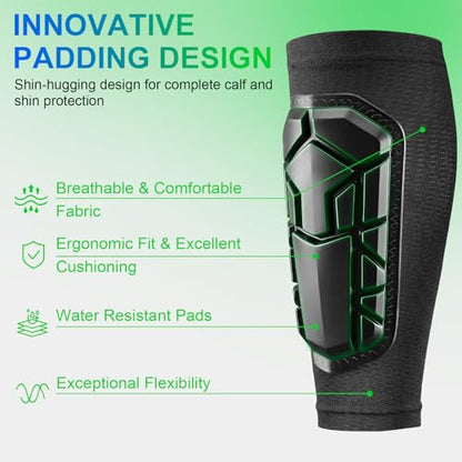Soccer Shin Guards with Sleeves for Kids Youth Adults Boys Girls - size: X-Small