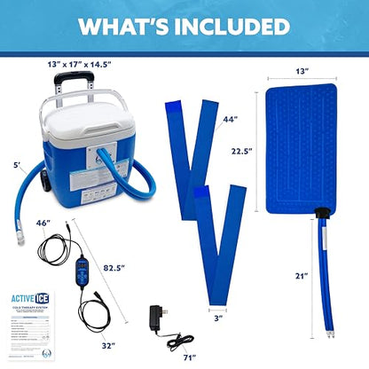 Polar Products Active Ice® 3.0 Large Universal Rectangular Pad Cold Therapy System with Programmable Digital Timer,16 Quart Cooler, Quiet Pump, Strong Cryotherapy Pain Relief Treatment - style: Universal Rectangular Pad