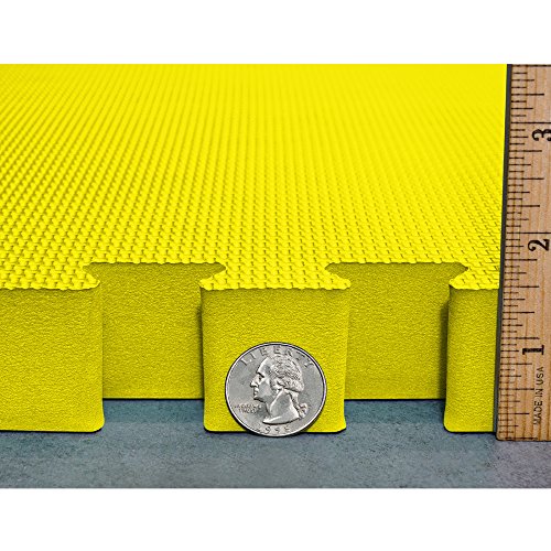 Meister X-Thick 1.5" Interlocking EVA Foam Mats - YL - 25 Tiles (100 Sqft) - color: Yellow, size: 25 Tiles (100 Sqft)