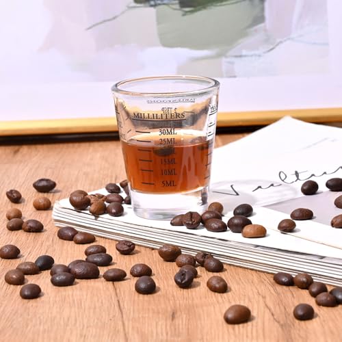 2 Pcs Measuring Cup with Measuring Line, 1 oz/30 ml Measuring Cup with Ounces and Milliliters, Red+Black - color: Red+Black, size: ['1 oz/30 ml']