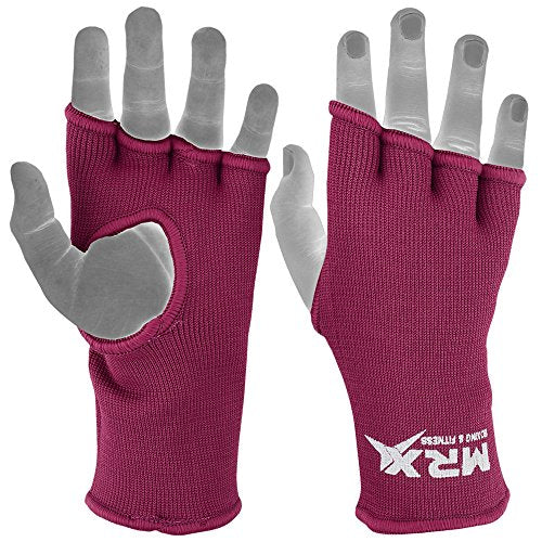 MRX Womens Training Boxing Inner Gloves Bandages MMA Fist Hand Wraps Protector Mitts - color: Burgundy, size: Medium