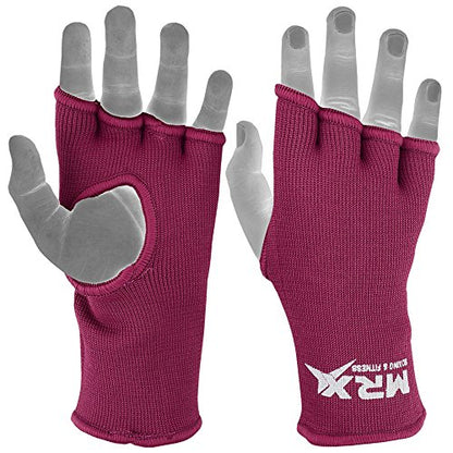 MRX Womens Training Boxing Inner Gloves Bandages MMA Fist Hand Wraps Protector Mitts - color: Burgundy, size: Medium