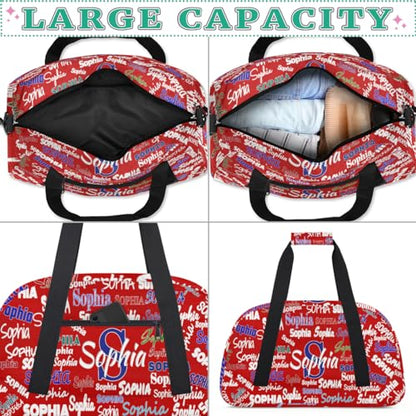 Custom Sports Duffel Bag Boys Personalized Kids Gym Bag, Red - color: Color 1