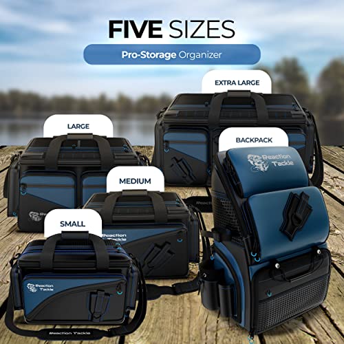 Reaction Tackle Fishing Tackle Bag – Salt Water Resistant Fishing Bag, 1000D PVC Waterproof Material, Tackle Box Organizer with Dividers for 3600 or 3700 Trays - color: B: Medium Bag (without trays)
