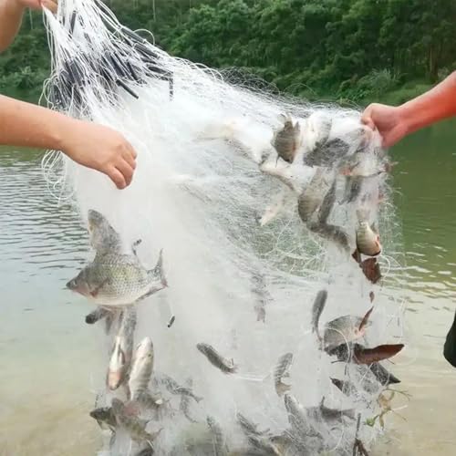 Fishing Net 82 ft x5 ft, Easily Catch Fish nets, Three Layer Sticky Net for More Fish