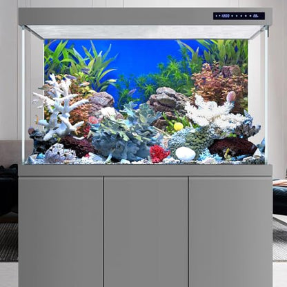 AWERT 48x20 inches Aquatic Plant Fish Tank Background Stone River Bed & Lake Aquarium Background Vinyl - size: 48x20in/120x50cm