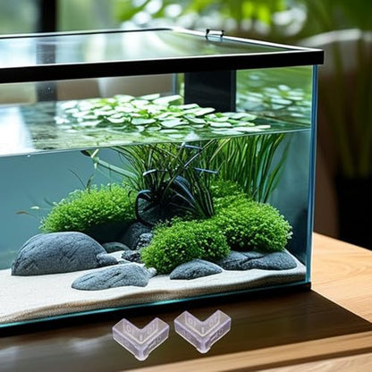 Toddmomy 25pcs Aquarium Glass Corner Protectors 90° L-Shaped Edge Guards for 10mm Thick Fish Tank Anti-Collision Aquarium Tank Edge Covers for Safety
