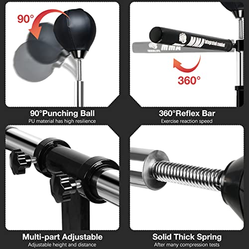 INNOLIFE Wall Mounted Boxing Spinning Bar with 2pcs Speed Ball - Black | Boxing Speed Trainer for MMA and Home Fitness