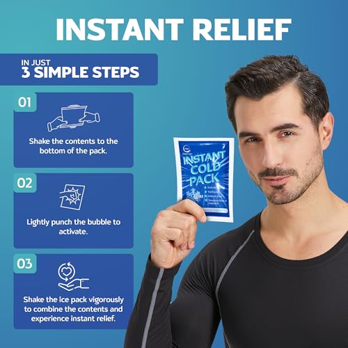 100 Pack Instant Ice Packs for Injuries, Disposable First Aid Cold Packs - size: 100 Pack (6" x 4.5")
