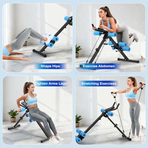 RELIFE REBUILD YOUR LIFE AB Workout Machine Adjustable Ab Trainer Machine - color: Blue