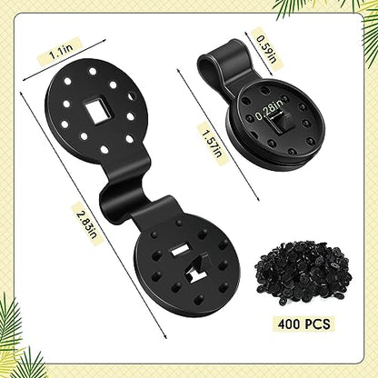 Barydat 400 Pcs Black Shade Cloth Plastic Clips Round Sunshade Net Fixing Clip Fabric Clips for Garden Anti Bird Netting Greenhouse Outdoor Agricultural Netting Fabric Accessories