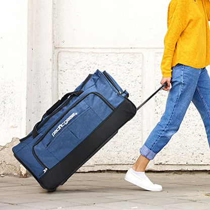Pacific Gear Duffel Bag with Rolling Wheels - color: Navy, size: 30 inch