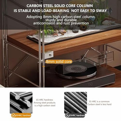 Aquarium Stand ,Adjustable Three-Layer Fish Tank Stand With Shelves, Ideal For Home/Office Use, Space-Saving Storage Solution(70cm/27.6in) - size: 70cm/27.6in