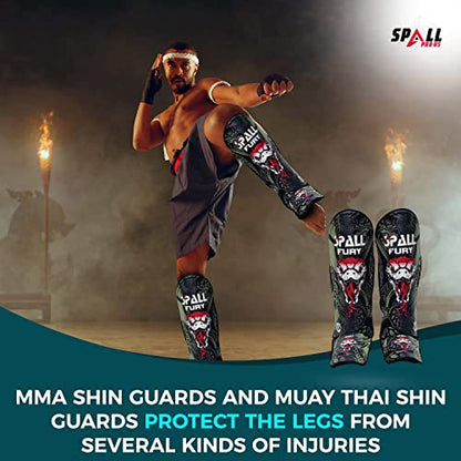 MMA Shin Instep Pad Kick Thai Pad Kick Boxing Guard Protector Leg Foot Guard(Green Black-XS)