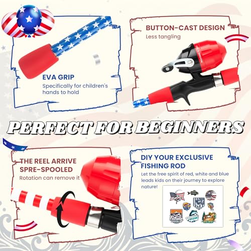 Kids Fishing Pole, Portable Telescopic Kids Fishing Poles for Boys Girls Youth, Fishing Rod and Reel Combo
