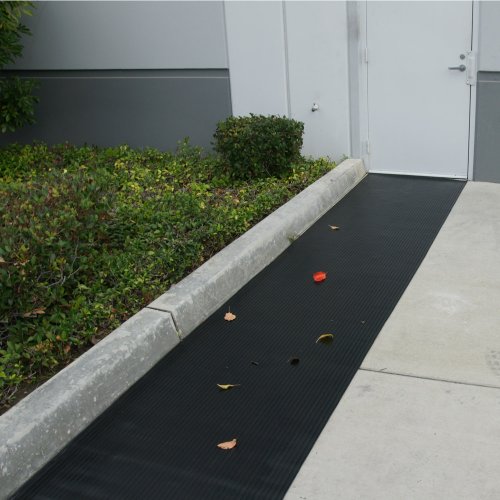 Rubber-Cal Wide-Rib Corrugated Rubber Floor Mat - 1/8 in. Thick x 3ft x 2.5ft Roll
