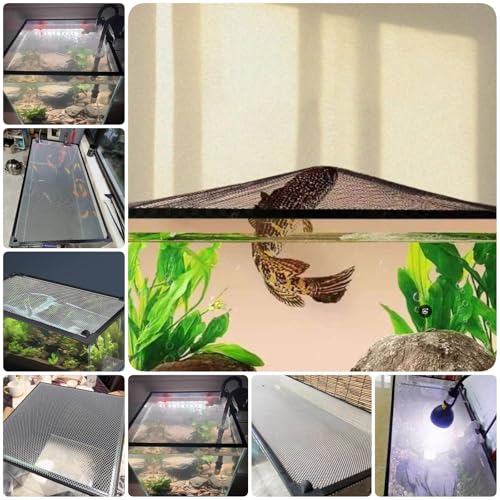 LZMZMQ Aquarium Anti Jump Cover Magnetic, Custom Size Fish Tank Top Lid, Terrarium Ventilation Opening Hood, Avoid Cat Catching Fish, Front/Side Mount(L80xW30cm/31.5x11.8in)