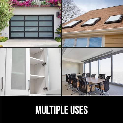Gorilla Guard Window Privacy Film, Removable Two Way Sun Blocking, Reusable No Residue Stickers, Strong Static Clings to Glass Windows, Decorative Bathroom Door Coverings, 17.5 x 78.7 Inch, Frosted