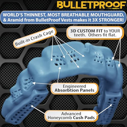 Bulletproof MMA & Boxing Mouth Guard: Thinnest Most Breathable Mouthguard! - color: Clean White, size: FIGHTING