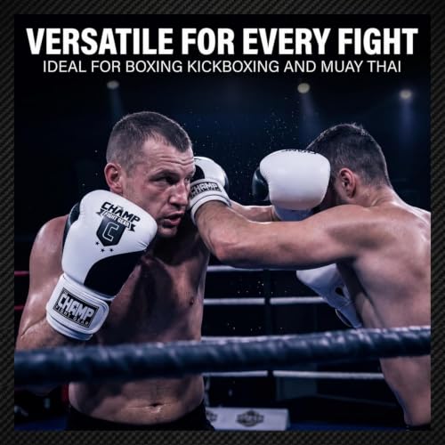 Amber Fight Gear Alpha Series PU Boxing Gloves Pair - color: Black/White, size: 12oz