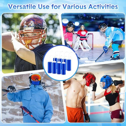 8 Pack Hockey Water Bottles 1 Liter Easy Squeeze Plastic 34 oz Sports Water Bottles with Long Straws for Hockey, Lacrosse, Football, Soccer, Baseball, Gym Sports Helmets(Blue) - color: Blue