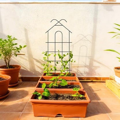 40" Metal Garden Trellis for Climbing Plants, 4 Pack Large Plant Trellis for Potted Plants, Indoor Outdoor Black Garden Trellis for Vines, Cucumbers, Flowers, 16.5" Wide - size: 40 inch