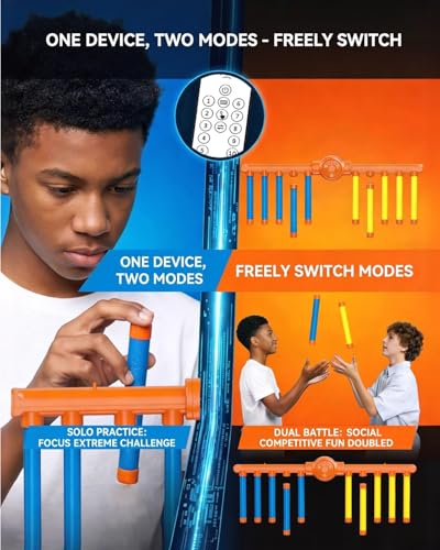 Reflex Challenge Game, Hand Eye Coordination Training Reaction Training Toy, 3 Adjustable Speed Modes, Fun Catch Falling Sticks Game for Kids and Adults