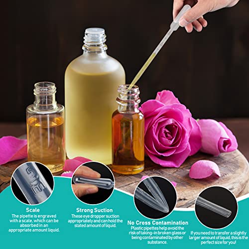 25Pcs 5ML Pipettes Dropper - Disposable Pipettes Plastic Dropper for Lab Science, Essential Oil, DIY Art, Medicine - Excellent Suction Without Leakage - size: 5ML
