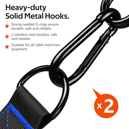 Exercise Handles, Cable Machine Handles for Gym Cable Attachments Training - color: Black-Blue