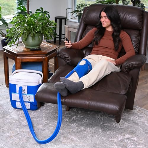 Polar Active Ice 3.0 Cold Therapy Ice Machine System with Programmable Timer, Knee and Joint Compression Pad, Lightweight 16 Quart Cooler, Quiet Pump, Strong Cryotherapy Pain Relief Treatment - style: Knee/Joint Pad